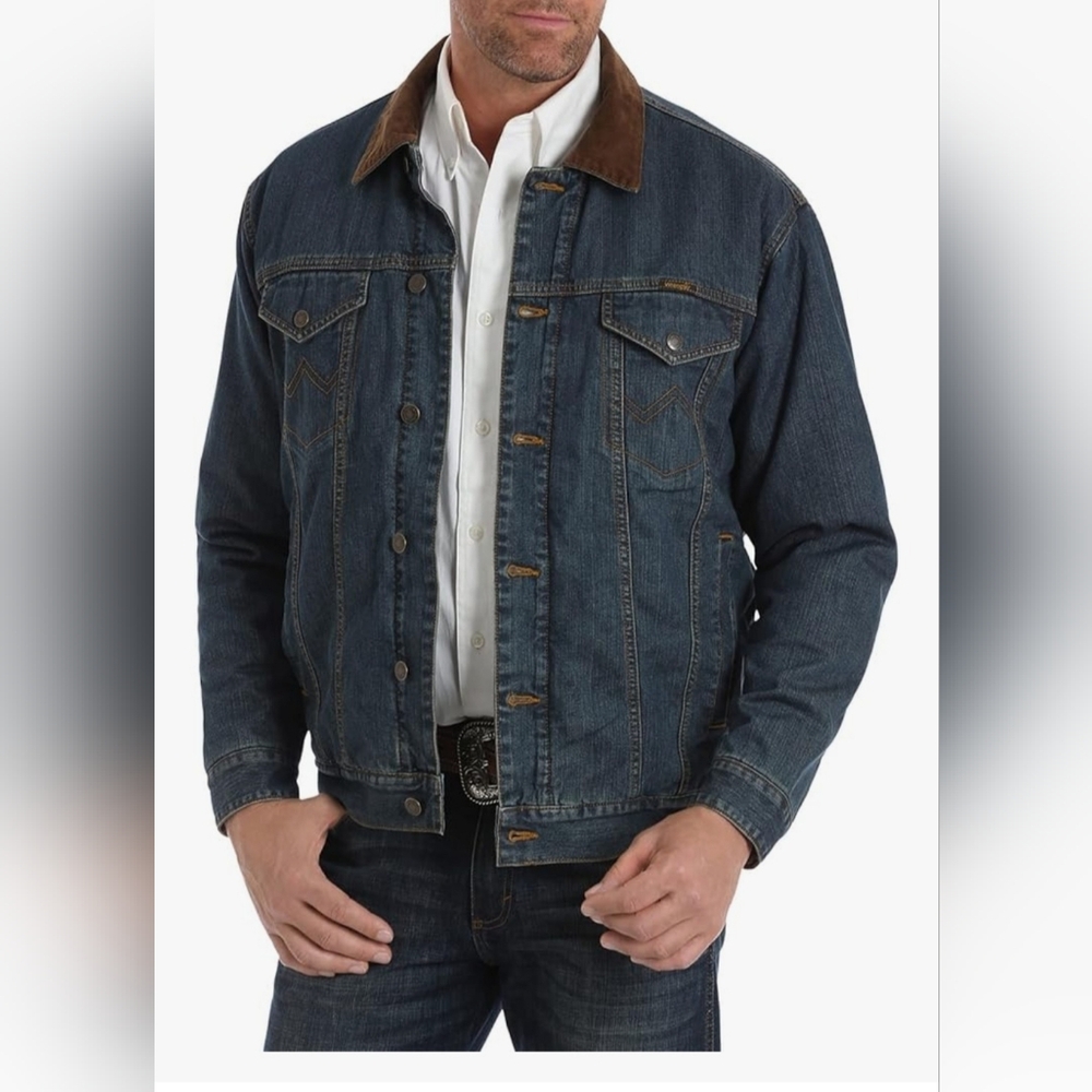 Wrangler Men's Concealed Carry Blanket Lined Denim Jacket - XL